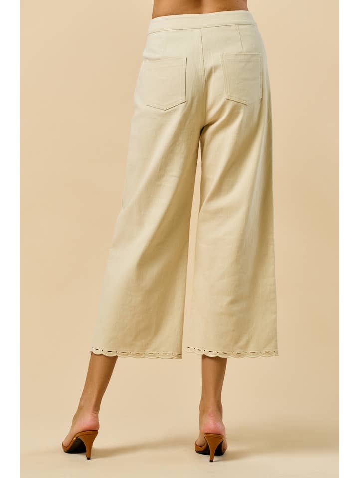 CREAM Scallop Embroidered Pants for wholesale on Faire4