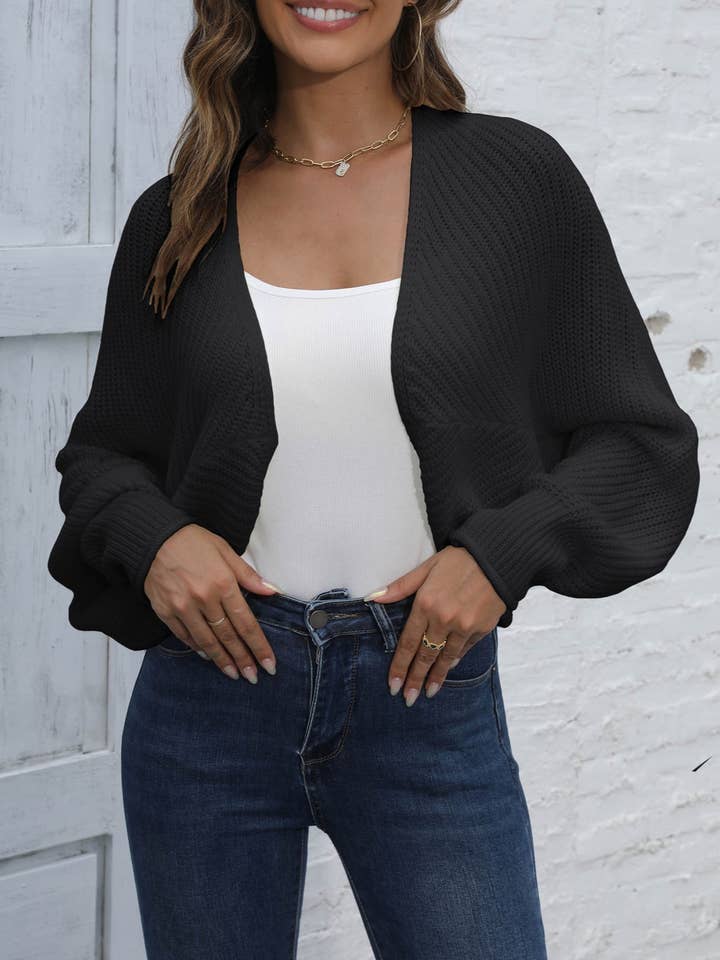 Rosa Clothing - Wholesale Cardigan - Women's - plain bat-wing sleeve Knit cardigan5