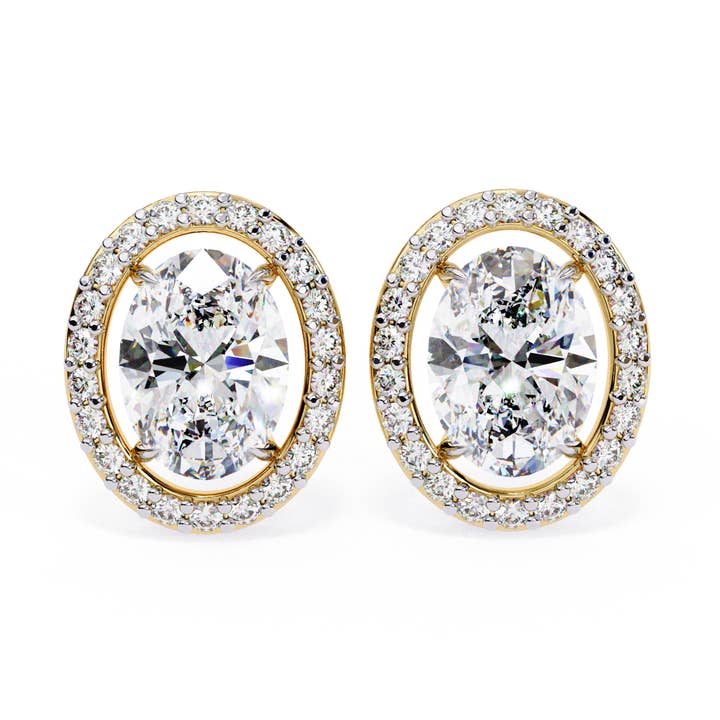 Oval Cut Halo Earrings for wholesale by Ethicarat