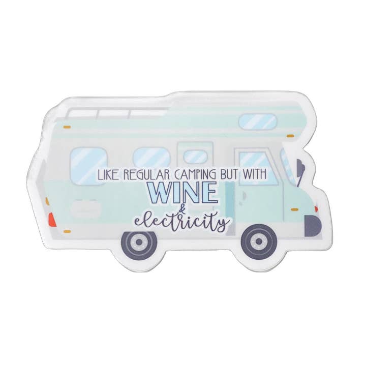 Det är som vanlig camping men med vin & el- dekal för wholesale av My State Designs