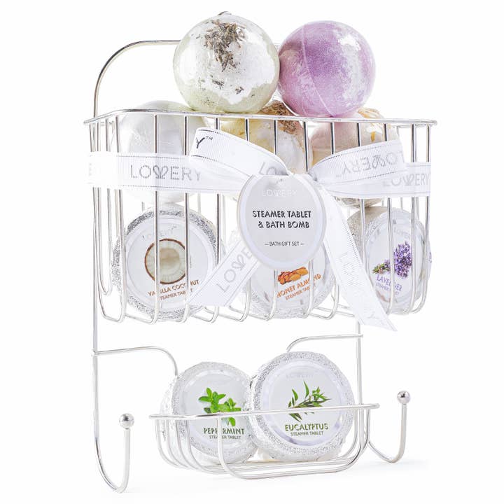 Lovery – wholesale Shower steamer/bomb – Essential Oil Shower Steamer & Bath Bomb Set in Shower Caddy