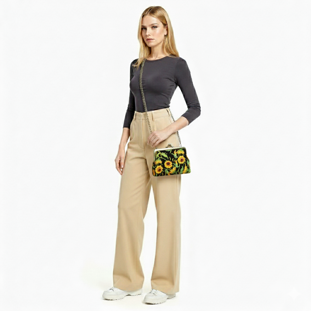 COMECO INC – Engroshandel Clutch - Dame – Sunflower Kisslock taske1