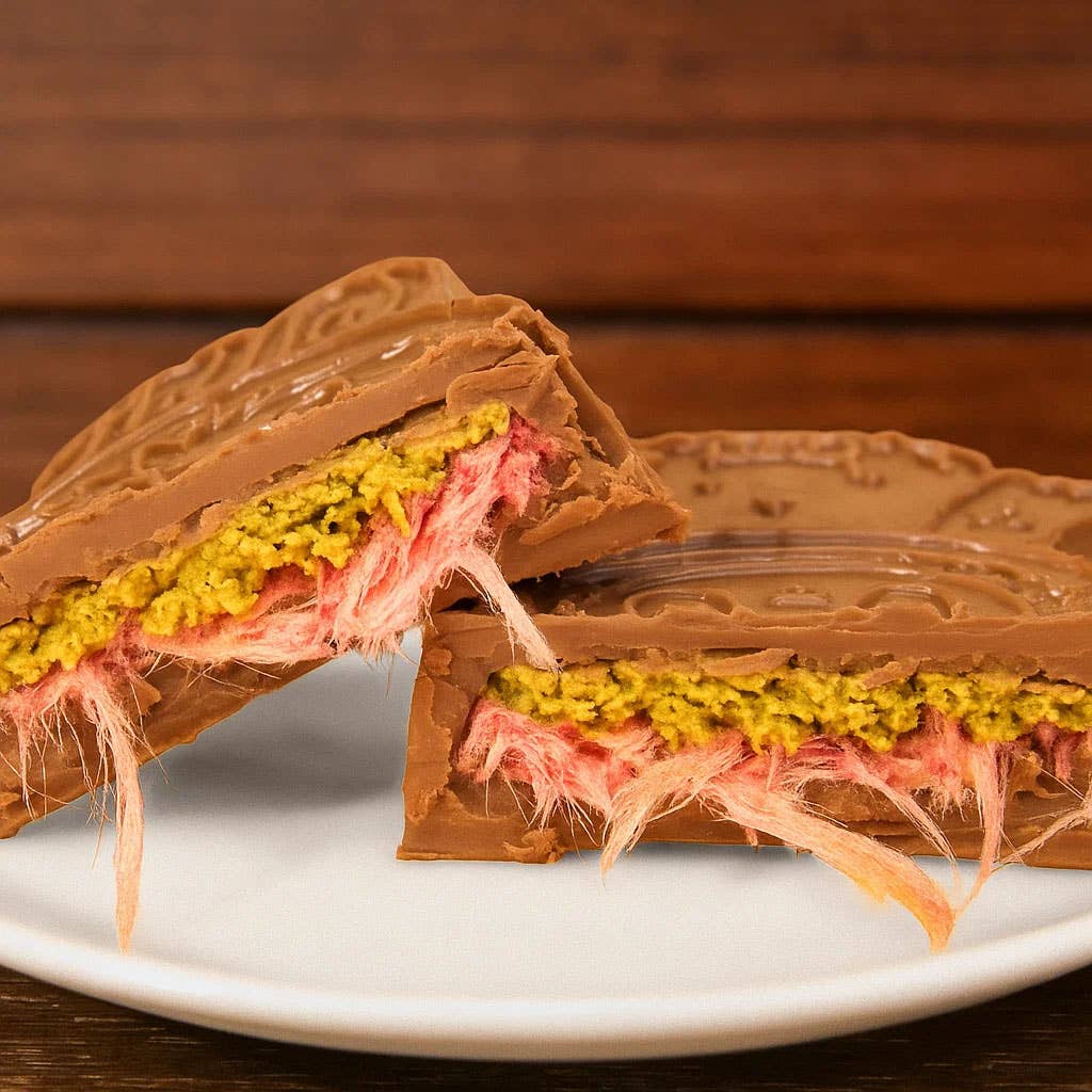 Carian's Bistro Chocolates - Wholesale Chocolate Bar - Cartoon Angel Hair Dubai Chocolate Bar - Pink Cotton Candy 4