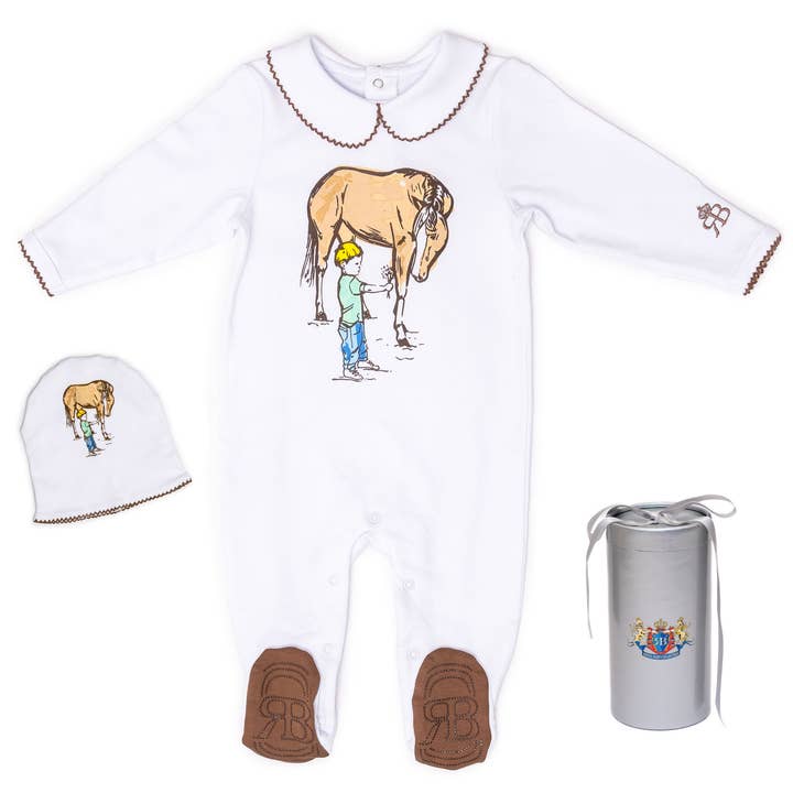 Royal Baby, cappello da calcio con maniche a guanto, confezione regalo (Horse and Me) per la vendita all'ingrosso da parte di Royal Baby Collection
