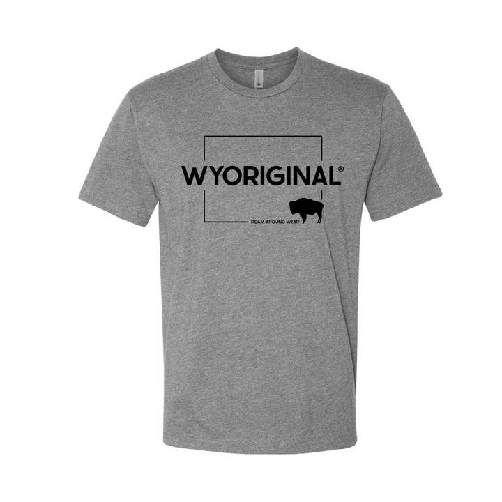 WYORIGINAL® Square State T-Shirt - Dark Heather Grey for wholesale by Roam Around Wear