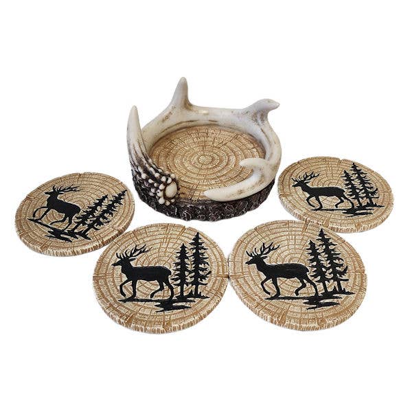 ANTLER DEER COASTERS for wholesale by De Leon Collections