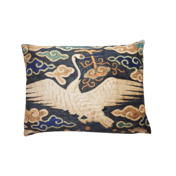 Crane Velvet Pillow 12"x16" for wholesale by Siren Song