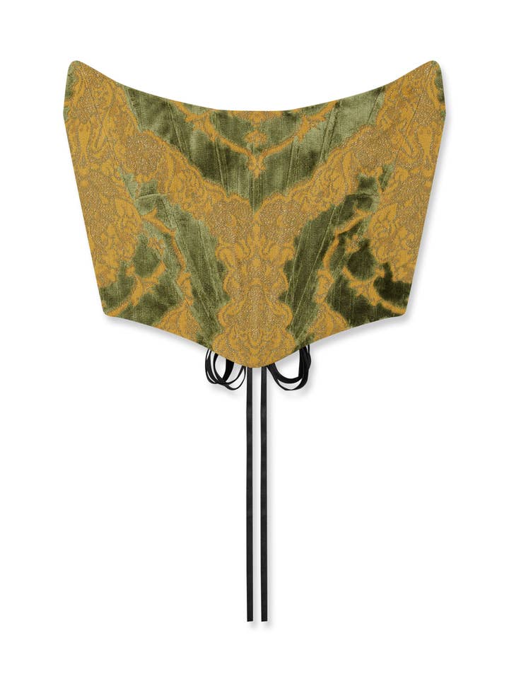 CORSET - VENETIAN BROCADE - Moss for wholesale by Angie Power