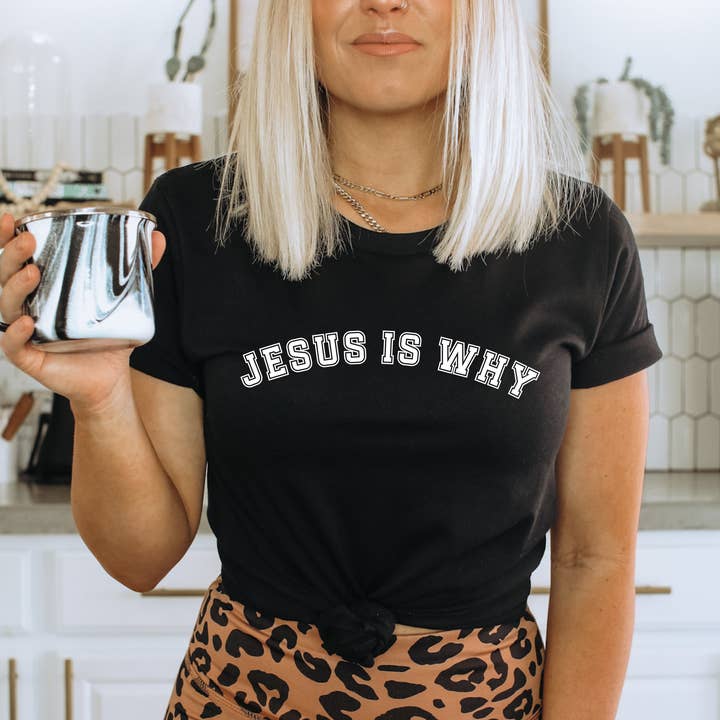 Jesus Is Why Women's Christian Graphic T-Shirt for wholesale by Faith & Life Christian Brands