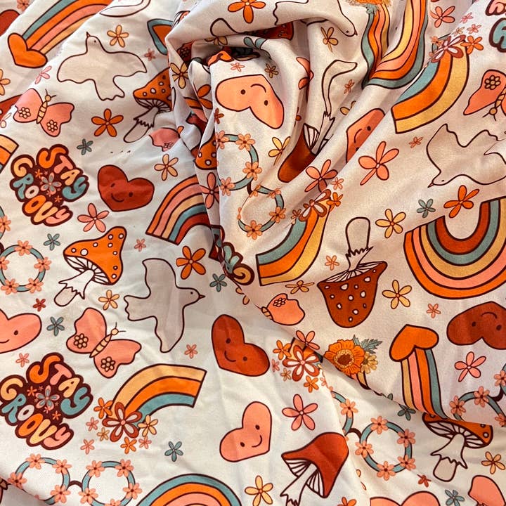 Jazy and Eve - Wholesale Fabric - Stretch groovy fabric remnants, retro baby fabric 1