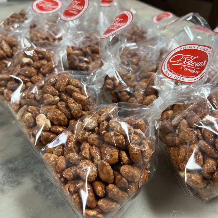 O'Shea's Candies Sweet Shop - Wholesale Nuts - Nut Snack Pack 1/2# Old Fashioned Toffee 🍁 Almonds w/Flair2