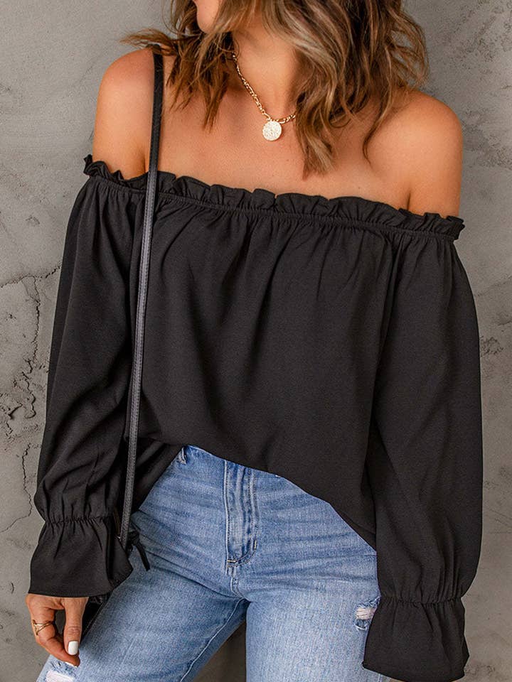 Rosa Clothing - Wholesale Blouse - Women's - Stylish Casual Sexy Off-The-Shoulder Top