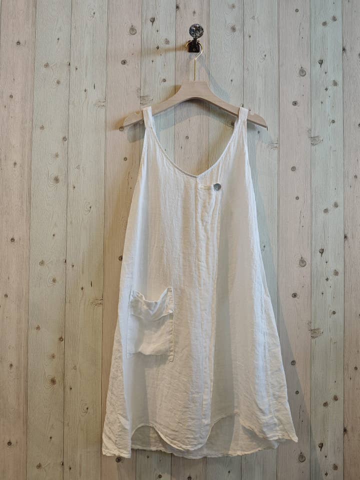 Linen & More – wholesale Klänning - Dam – REF 6886 KLÄNNING FICKOR LINNE 100%