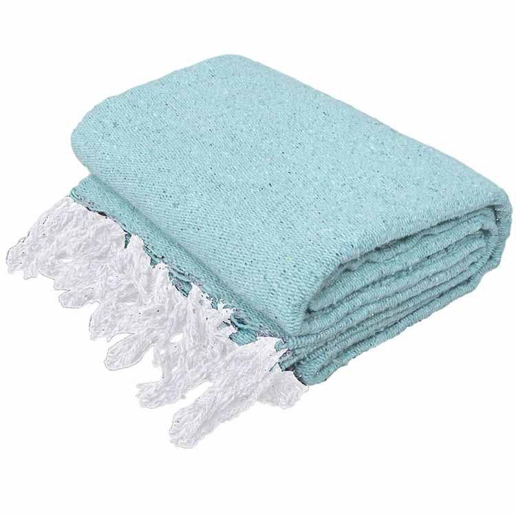 West Path - Vente Plaids - Couverture mexicaine menthe solide1