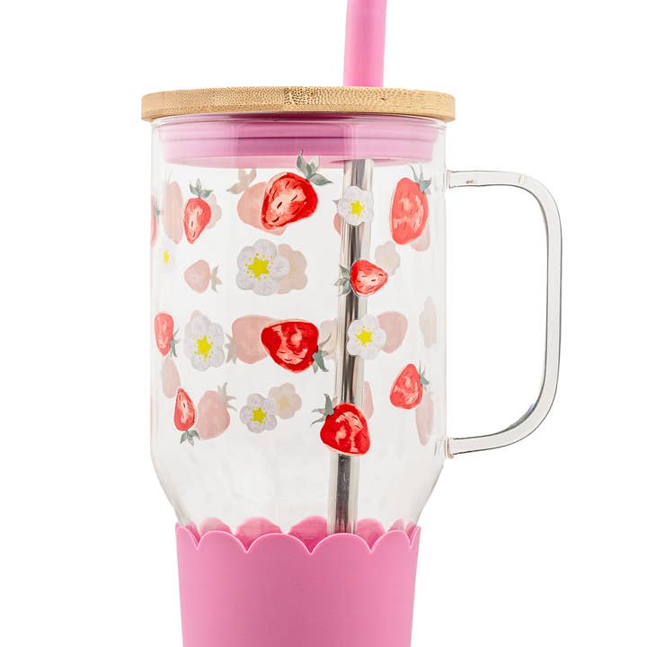 Adria Hydration Bottle, Pink Strawberry for wholesale by 10 Strawberry Street