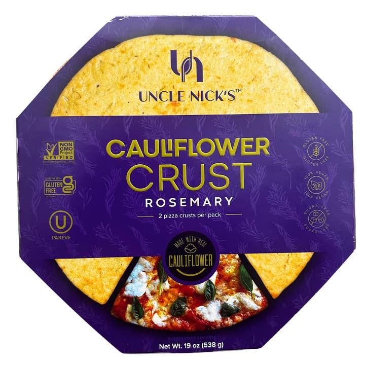Uncle Nick’s - Wholesale Bread/Tortilla - Cauliflower Crust Rosemary (12, two-packs in each case)2