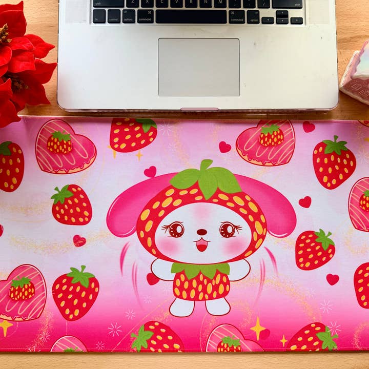 MY MELODY STRAWBERRY DESK PADS for wholesale by Jennyray illustrations