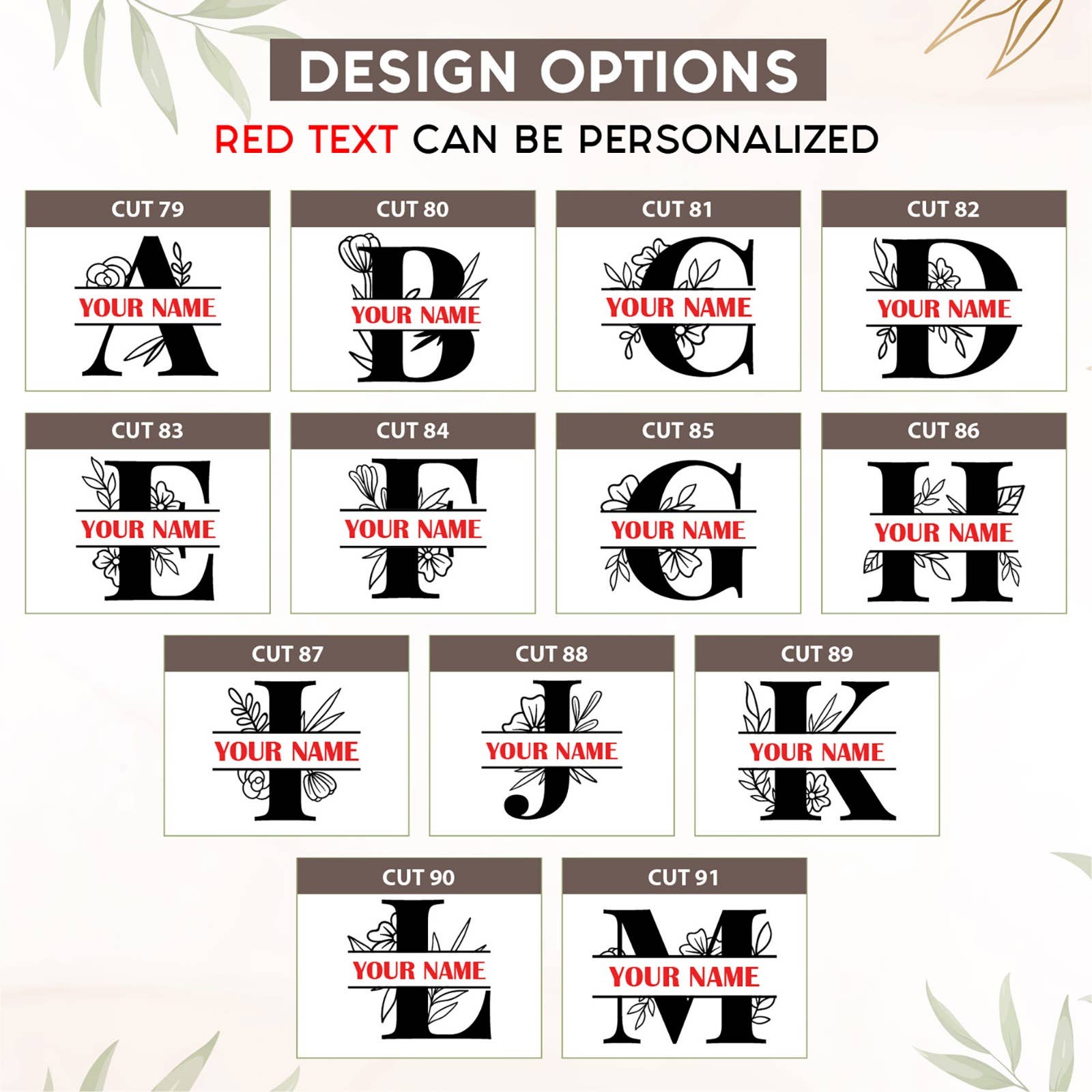 Engrave My Memories - Wholesale Snijplank - Aangepaste snijplank met bloemenmonogram, huwelijkscadeau voor koppels3