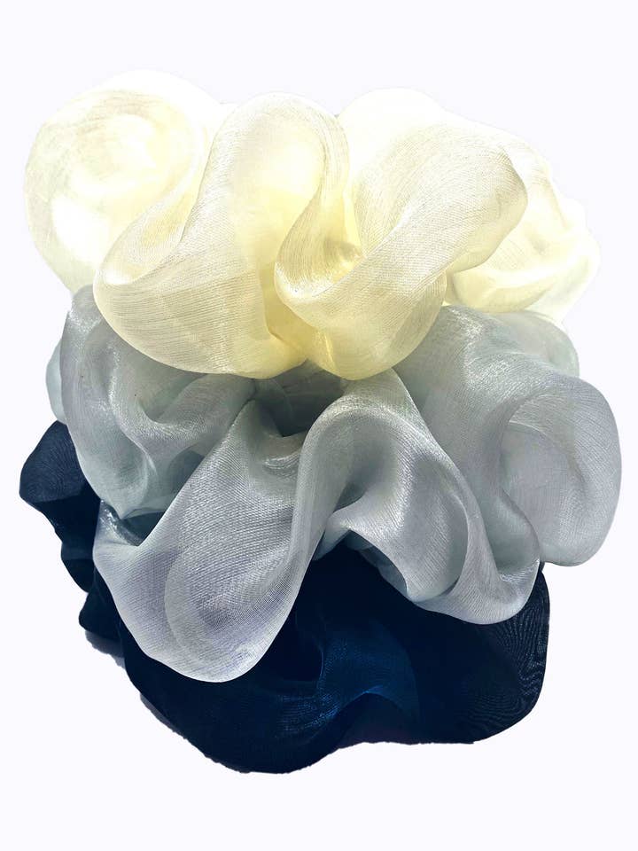 3 Pack Shimmer Organza Super Scrunchie for wholesale by NARCES