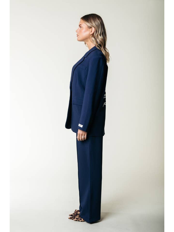 Jesra Racer Logo Blazer | Dark Navy for wholesale on Faire3
