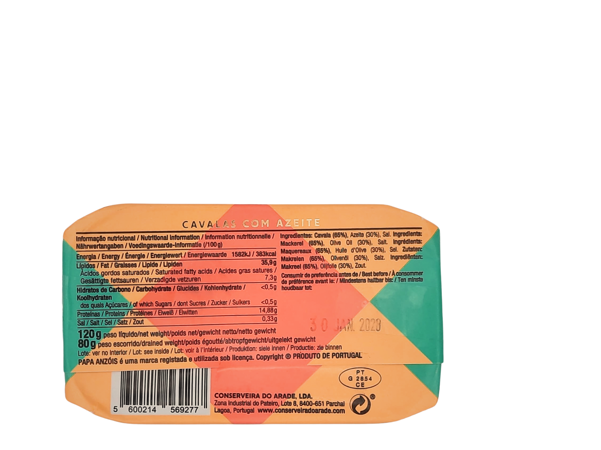 Conserveira do Arade - Vendita all'ingrosso Pesce in scatola - Sgombri con Olio (Papa Anzóis)2