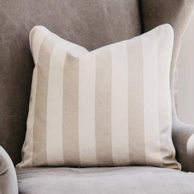 Annabelle, 5 cm stripe with White Piping for wholesale by The Linen Edit