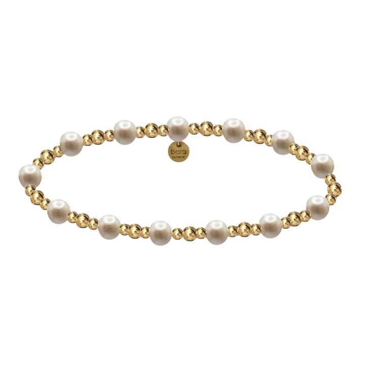 bara boheme - Wholesale Beaded Bracelet - ASHLYN | Anti-Tarnish Stretchy 14K Gold Filled Bracelet