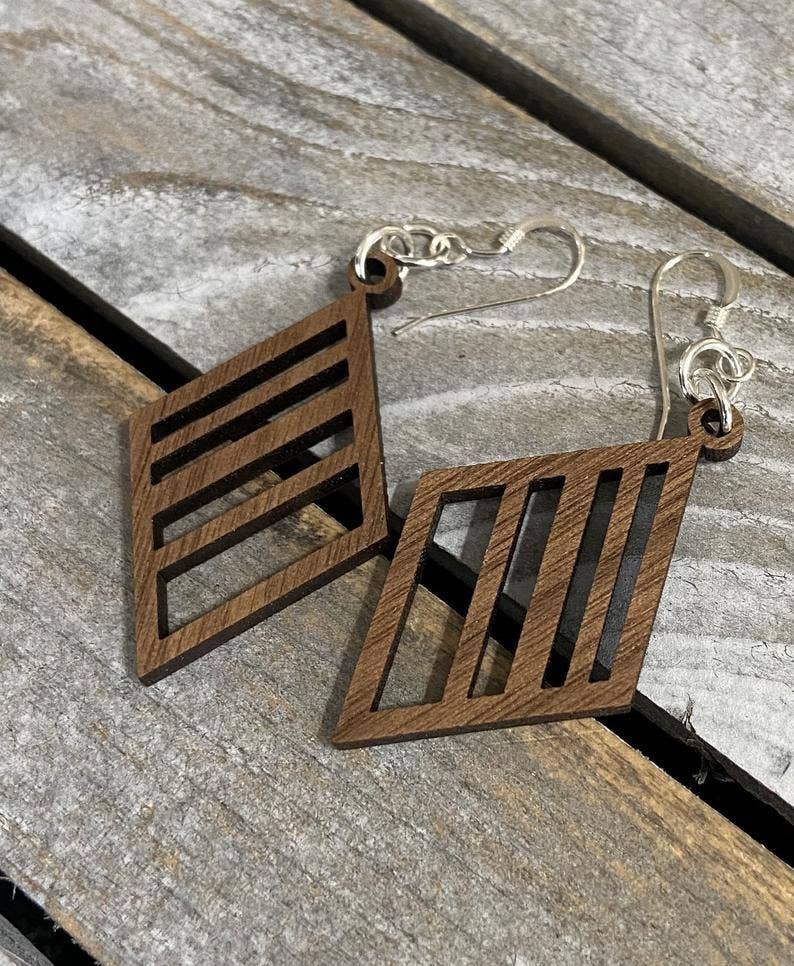 Chickadee Creations - Wholesale Dangle Earrings - Walnut Wood Earrings1