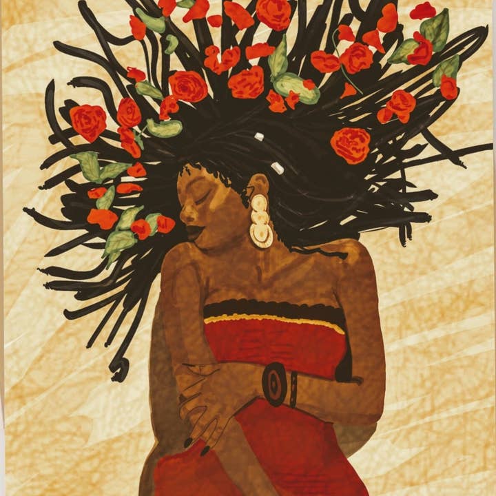 Organique Rita | Art Prints & Stationary - Wholesale Valentine's Day Card - Card | African Art | Greeting Card | Galantines | Gift For Her Black Woman Cards | Afro-Boho Card| Melanin | Self love | Valentines