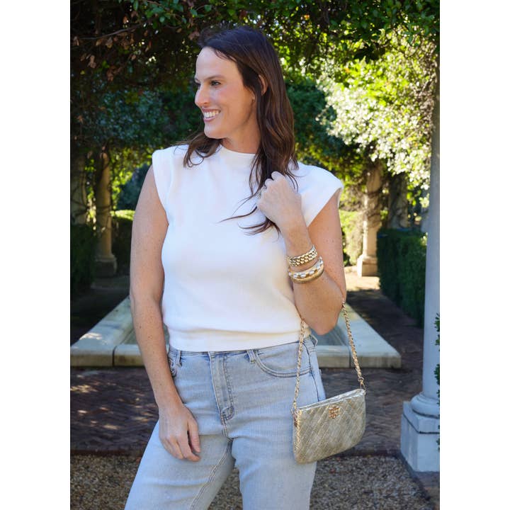 Caroline Hill - Wholesale Crossbody Bag - Women's - Livi Quilted Crossbody CHAMPAGNE POP4