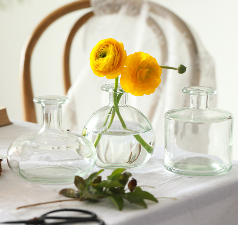 Sweet Home Deco - Vente Vases - Vases à boutons en verre, vases de forme ronde, vase à fleurs, multicolore10