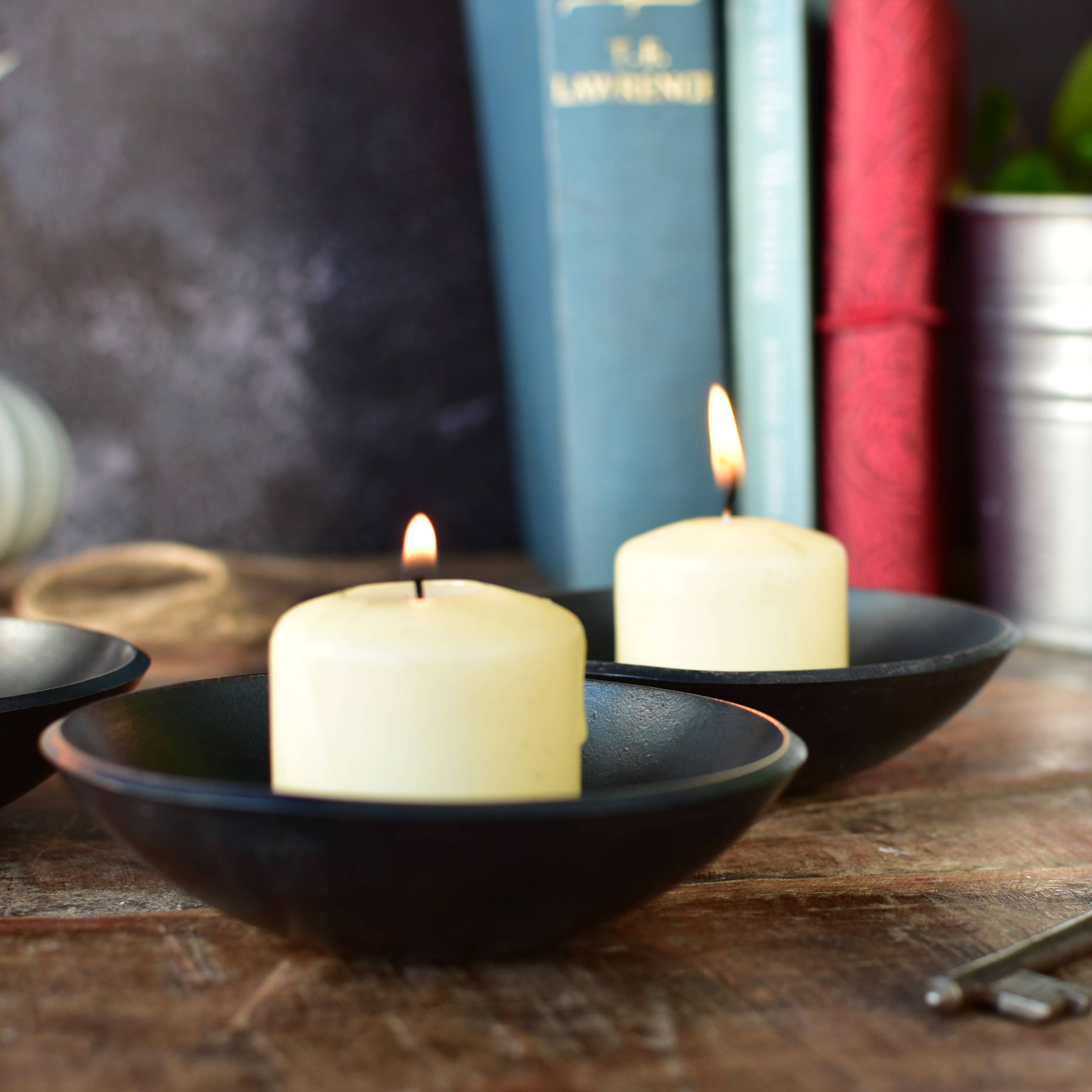 Coach House Forge – wholesale Candle holder – Pressed Iron Bowl Candleholder/Ring Bowl1