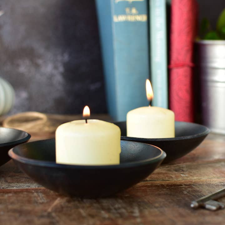 Coach House Forge – wholesale Candle holder – Pressed Iron Bowl Candleholder/Ring Bowl1