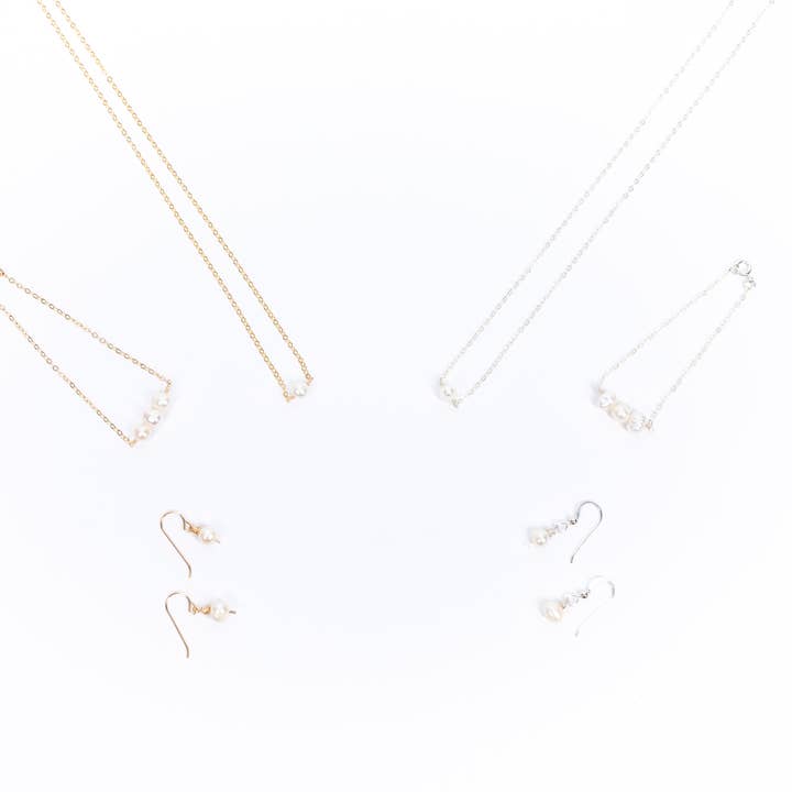 Forai - Wholesale Dangle Earrings - Leeda Pearl Earrings in 14k Gold Filled2