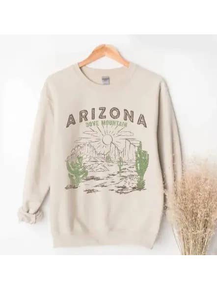 SAND "DOVE MOUNTAIN, AZ" SWEATSHIRT for wholesale on Faire