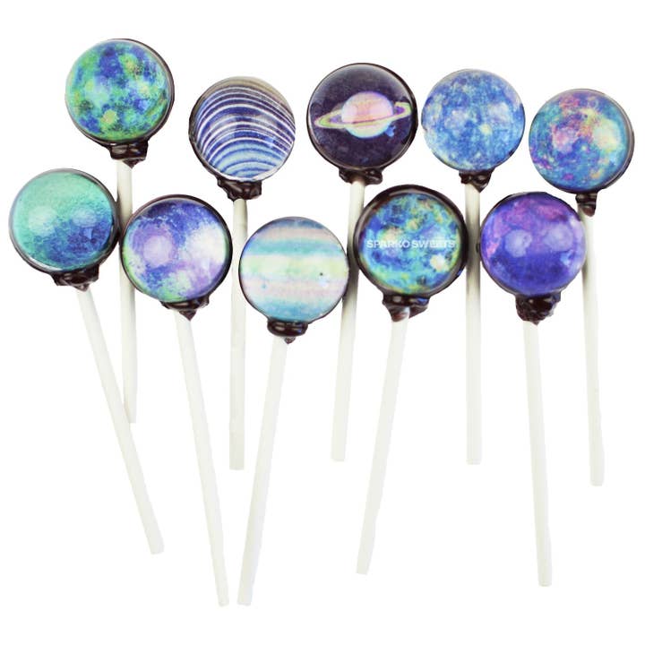 Galaxy Lollipops Planet Art Designs for wholesale by Sparko Sweets