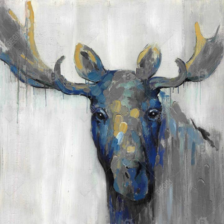 Grå Blå älg | Kuddöverdrag inomhus 26 ”x 26" för wholesale på Faire