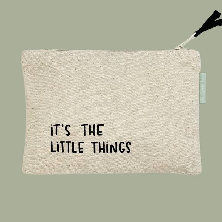 Smiles + Heart - Vente Pochette – femme - Petite pochette zippée en toile It's the Little Things0