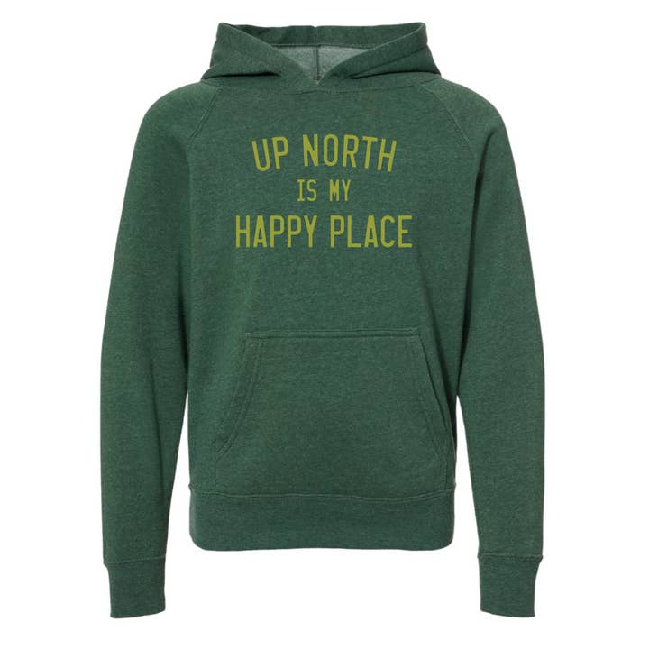 Sweatshirt Up North Is My Happy Place pour jeunes. Mousse. pour la vente par Up North Boutique