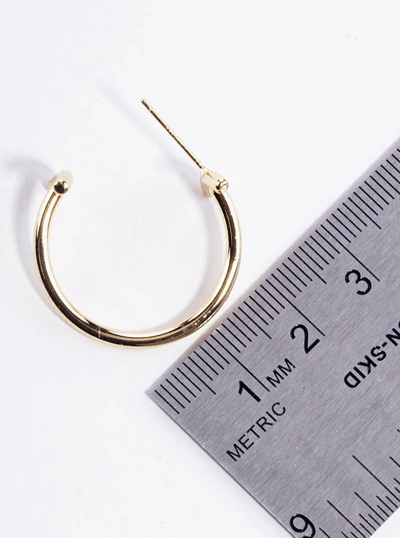 Wild Honey - Wholesale Hoop Earrings - 18K Gold Dipped Designer Inspired Open Hoop Earrings0