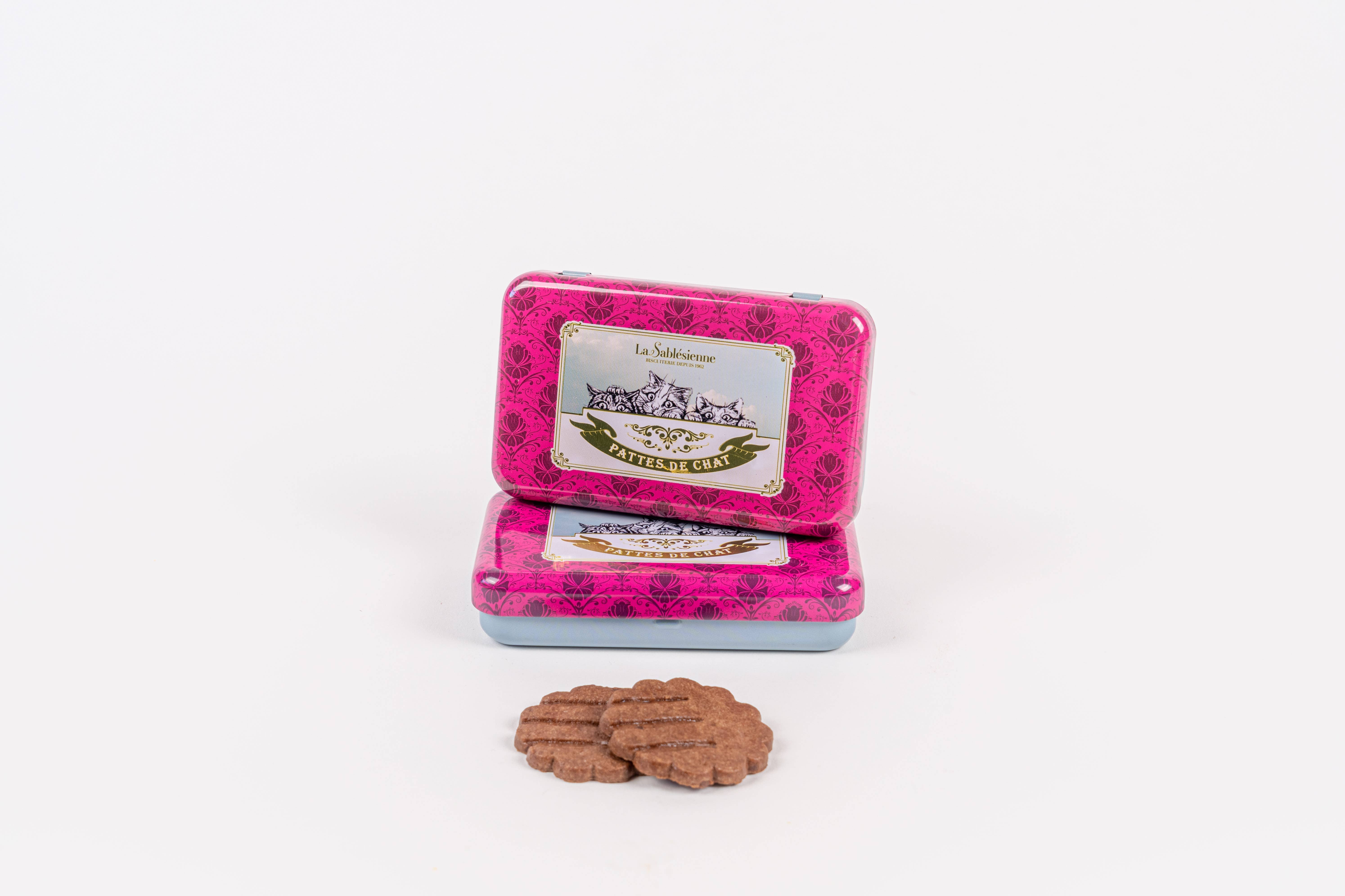 LA SABLESIENNE - Wholesale Biscuit - All chocolate shortbread cookies mini box “Cat's Paws” 350