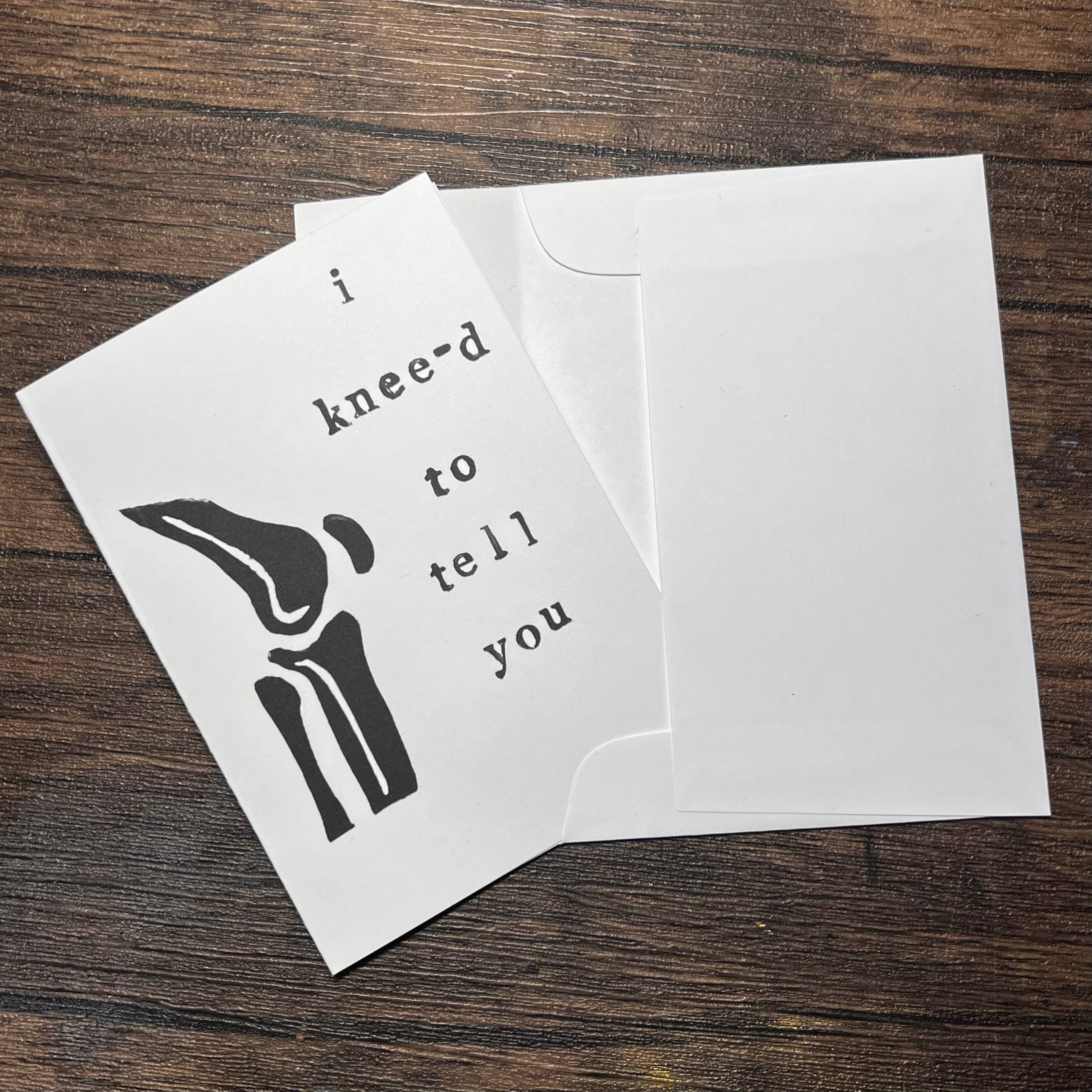 Dragonduck Creations - Wholesale Love Card - I Knee-d to Tell You Greeting Card2