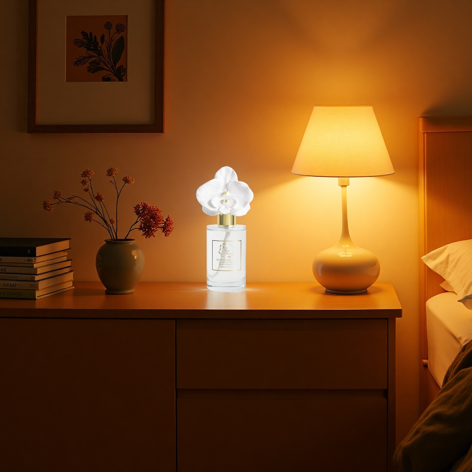 Pretty Valley Home - Wholesale Reed Diffuser - Diffuser Sets Gifts 6.8Oz Golden Orchid (2025)- White Orchid5