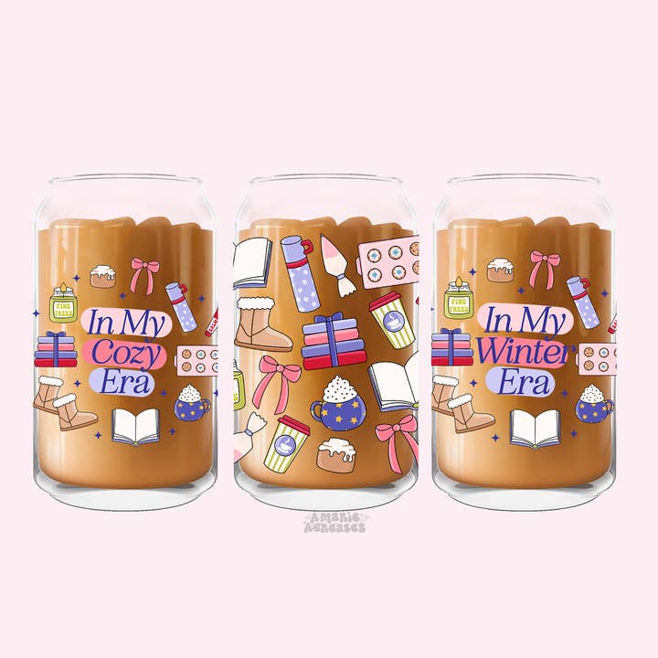 Dans ma tasse en verre ère douillette/hivernale pour la vente par amarieacreates