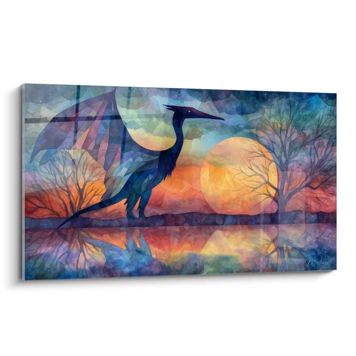 Geometric Quetzalcoatlus Painting - Abstract Reflections at Sunset - Quetzalcoatlus Edition for wholesale by Walensky