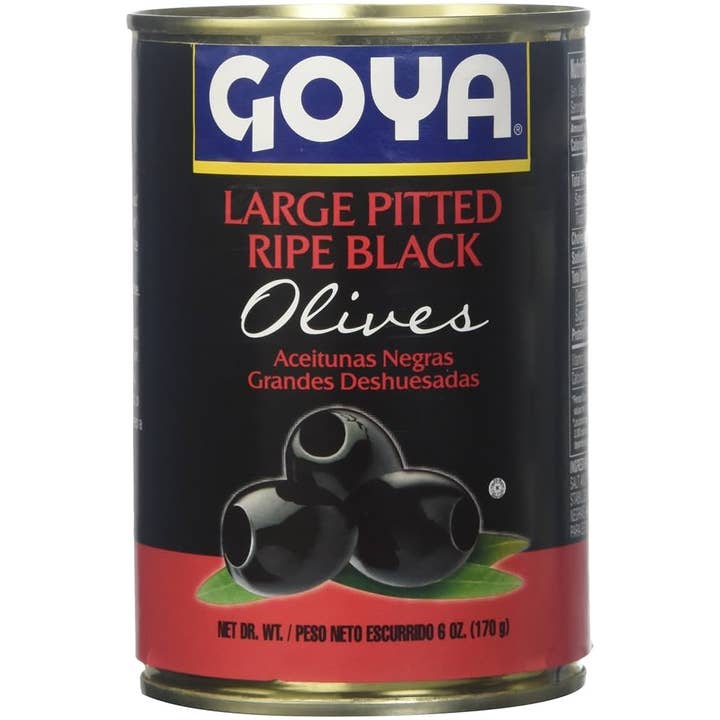 L&F Universal Goods - Wholesale Olives - GOYA Large Ripe Black Olives Pitted 12/6 oz.