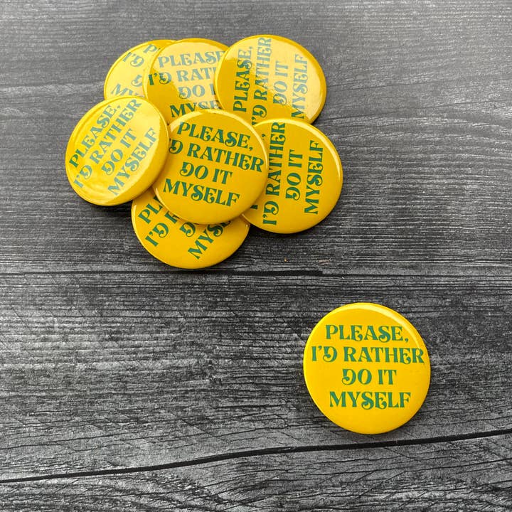 The Silver Spider - Wholesale Lapel Pin/Button - Please I’d rather do it myself Retro Pinback button pin