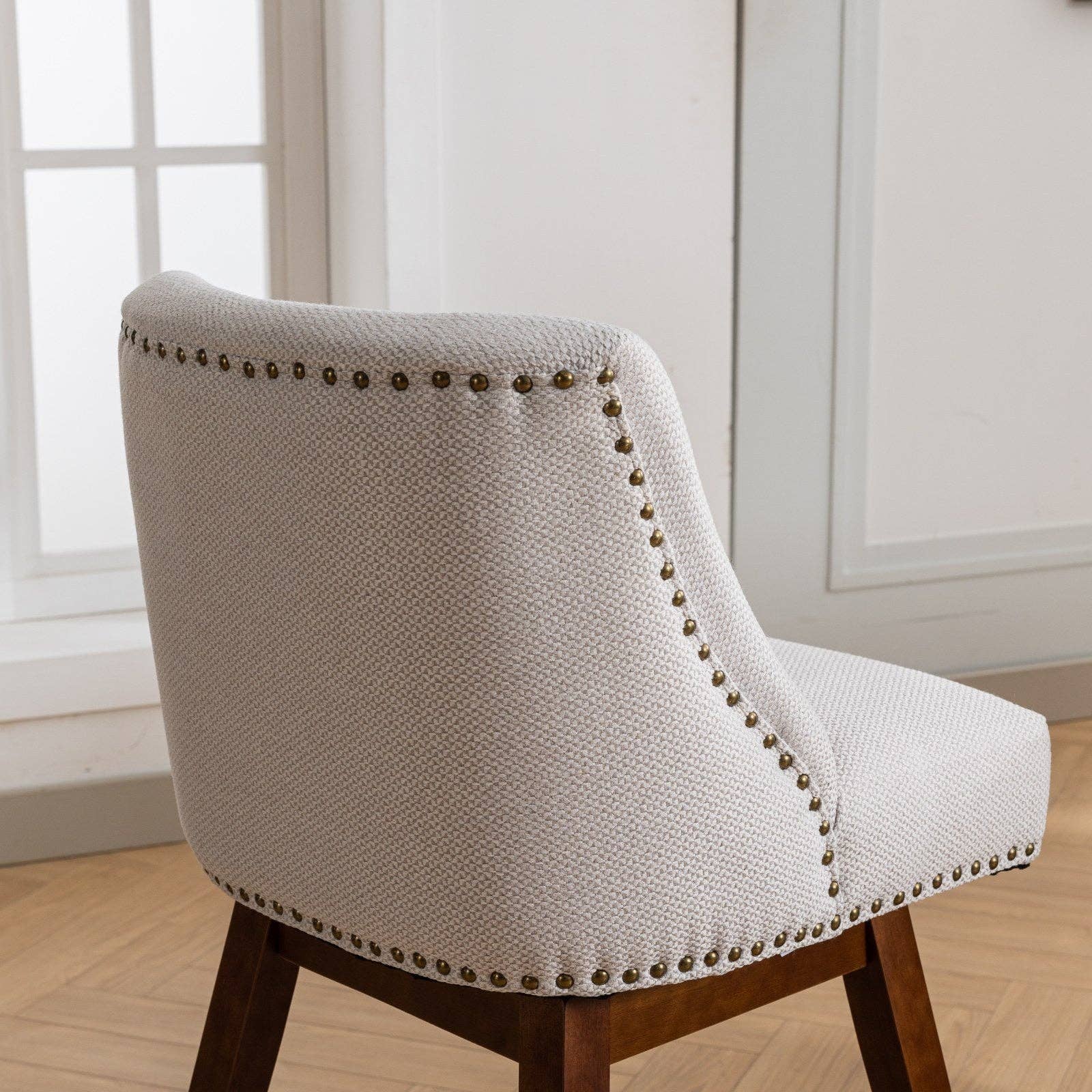 HOMYCASA DESIGN INC - Wholesale Stool - Swivel Bar Stools Set Ivory Fabric 26 Inch Height10