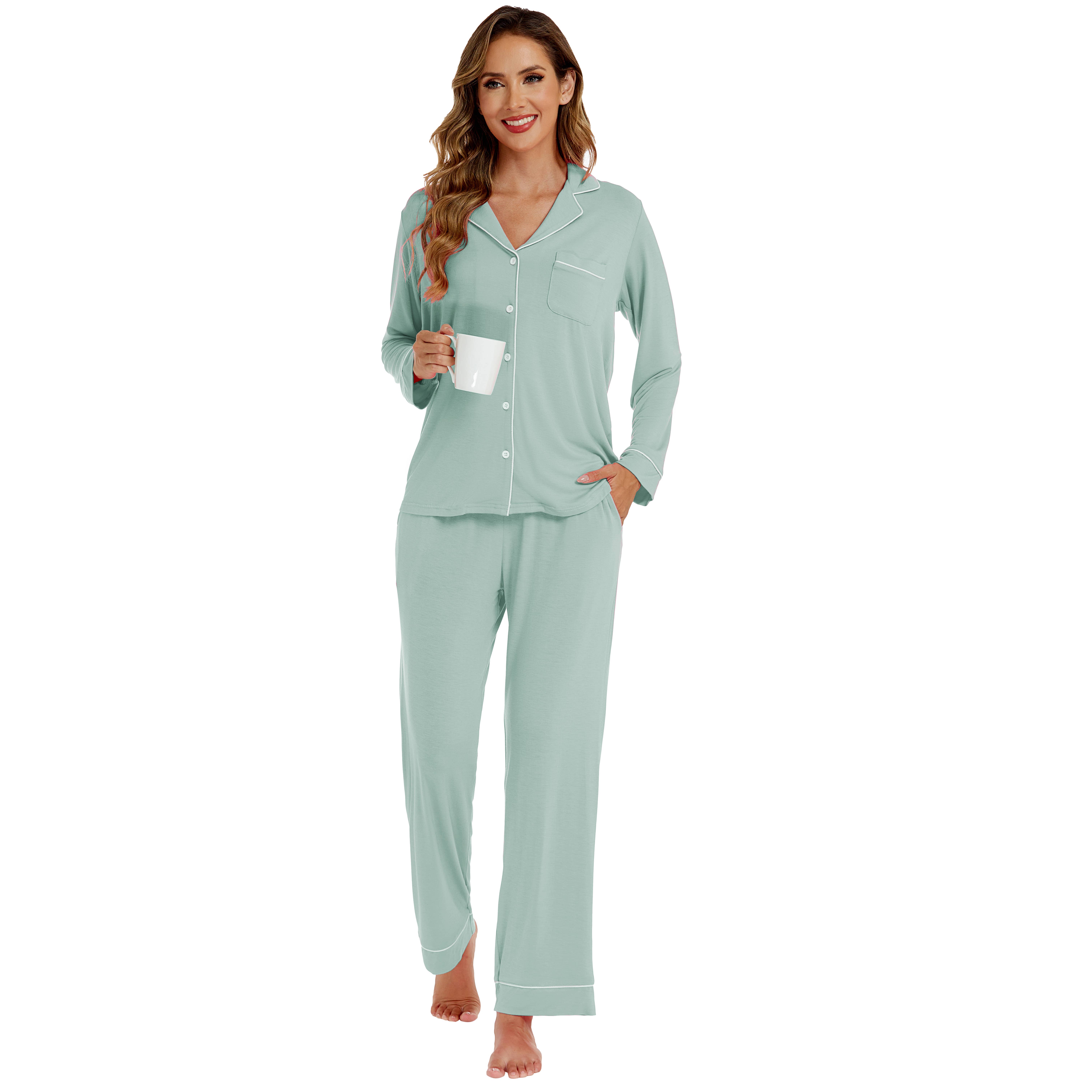 GEXWORLDWIDE - Wholesale Sleepwear Set - Women's - Women's Bamboo Viscose Long-Sleeve Pajama Set1