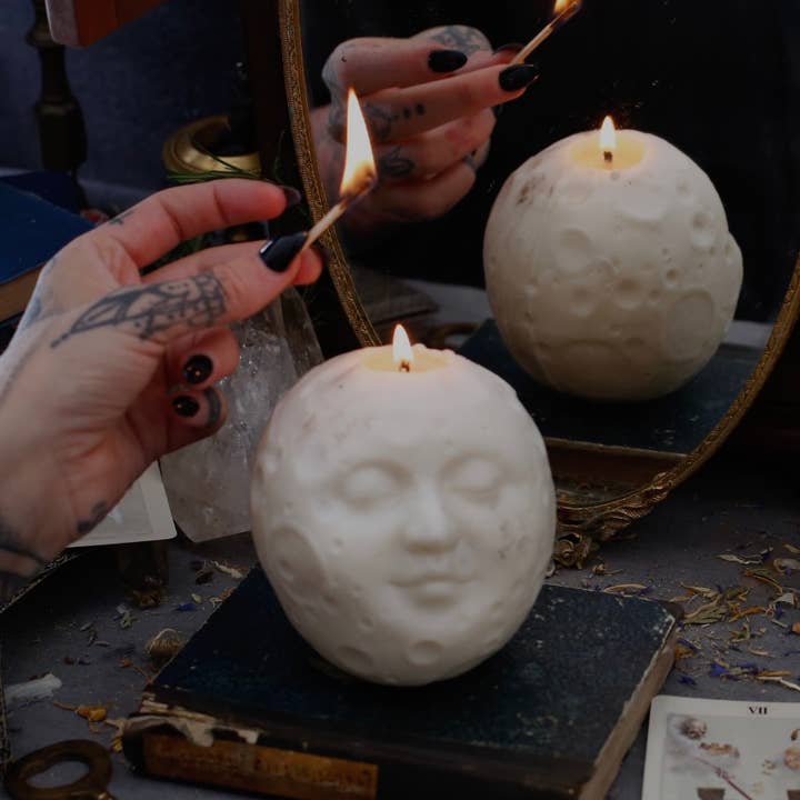 Full Moon Candle for wholesale by Witch in the Woods Botanicals